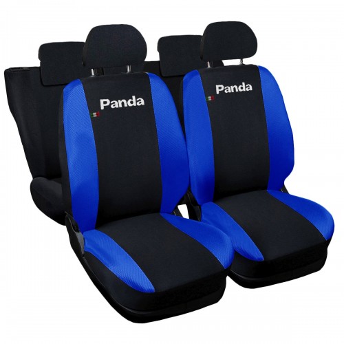 Coprisedili Auto Compatibili Panda Hybrid 2021 Versione 50 E 50 Nero Blu Royal